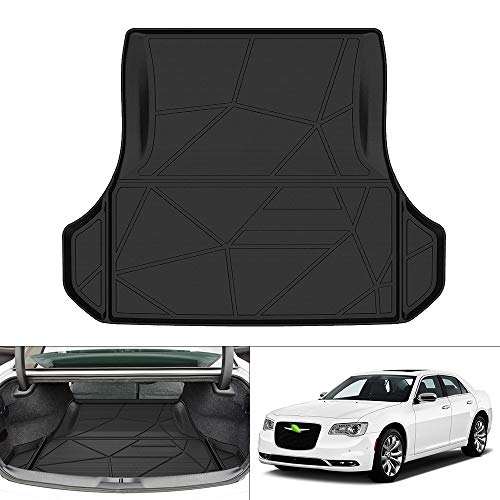 KUST Trunk Cargo Mat for 2011-2023 Dodge Charger & Chrysler 300, TPE Rubber Cargo Liner Rear Trunk Accessories All Weather Protection Raised Edge - style: Charger 2011-2023 │ Trunk Mat