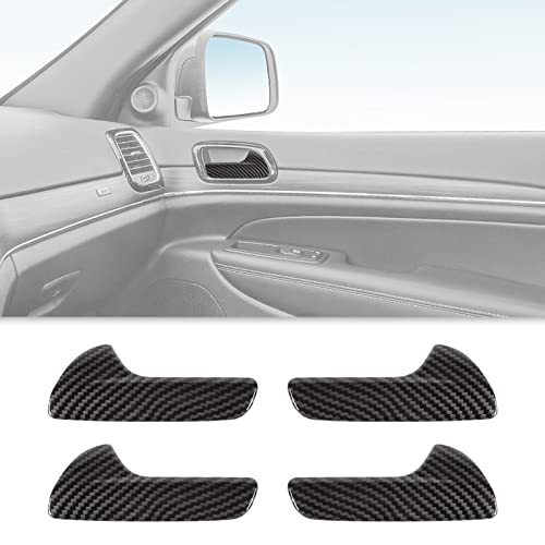 CheroCar for Jeep Grand Cherokee Inner Door Handle Bowl Trim Cover Decoration for Jeep Grand Cherokee 2011-2025, Interior Accessories (Carbon Fiber)