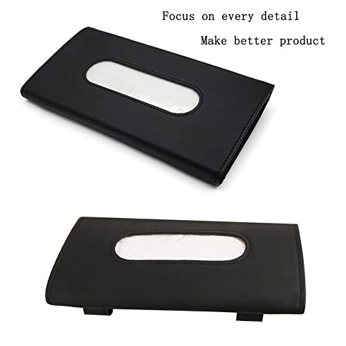 Fredysu Car Visor Tissue Holder, Sun Visor Napkin Holder Backseat Tissue Case, Premium Car Tissue Box for car, Vehicle (Black) - color: Black