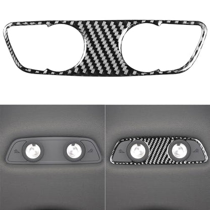 NVCNX Real Carbon Fiber Compatible with Audi B9 A4 S4 2017-2024 / A5 S5 RS5 2018-2024 2019 2020 2021 2022 2023 Car Inner Roof Rear Reading Lamp Panel Trim Cover Sticker Decal Interior Accessories 1PC - color: Roof Rear Reading Lamp Trim