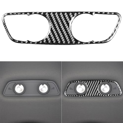 NVCNX Real Carbon Fiber Compatible with Audi B9 A4 S4 2017-2024 / A5 S5 RS5 2018-2024 2019 2020 2021 2022 2023 Car Inner Roof Rear Reading Lamp Panel Trim Cover Sticker Decal Interior Accessories 1PC - color: Roof Rear Reading Lamp Trim