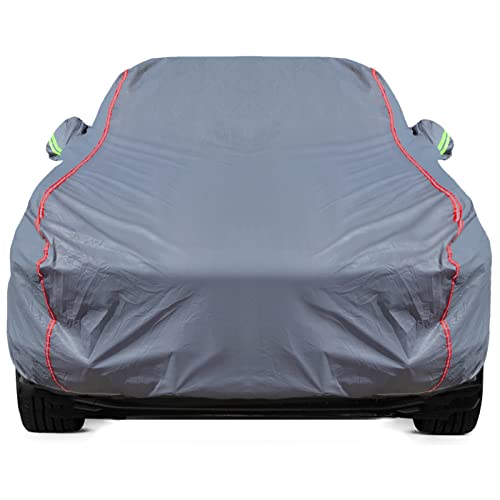 Breathable New Material, Waterproof Car Cover, Locks and Zipper Doors, Sunscreen Waterproof UV Prevention Snowproof Wind and Windproof,Suitable for Indoor Outdoor,for Sedan (197" to 208") C4 - color: Gray, size: C-4 Apply-Sedan - Body Length 197"to 208"