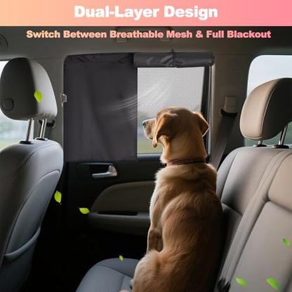 Magnetic Car Window Shades for Baby - Dual-Layer Sun Protection Car Curtains for Rear Side Windows - 2 in 1 Side Window Sun Shade with Enhanced UV Block and Privacy Protection, Fits Most Cars