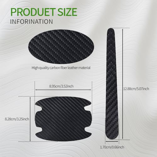 8PCS Carbon Fiber Anti Scratch Stickers - Universal Car Door Handle Paint Guard Cover, Door Handle Cup Protective Film for Most Vehicles - color: Black