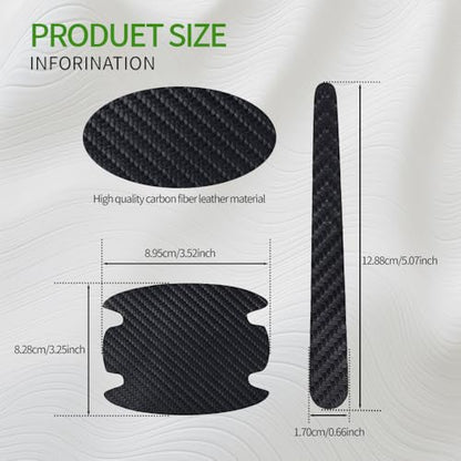 8PCS Carbon Fiber Anti Scratch Stickers - Universal Car Door Handle Paint Guard Cover, Door Handle Cup Protective Film for Most Vehicles - color: Black