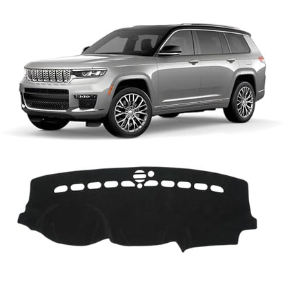 KUST Black Dash Cover for 2011-2022 Jeep Grand Cherokee (NOT for Jeep Cherokee & Grand Cherokee L) Non-Slip Dashboard Cover Polyester Interior for Grand Cherokee Accessories No Glare - size: Grand Cherokee 11-22(black)