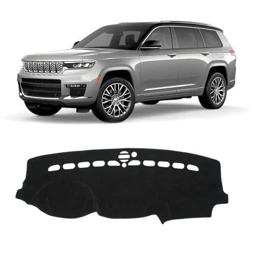 KUST Black Dash Cover for 2011-2022 Jeep Grand Cherokee (NOT for Jeep Cherokee & Grand Cherokee L) Non-Slip Dashboard Cover Polyester Interior for Grand Cherokee Accessories No Glare - size: Grand Cherokee 11-22(black)