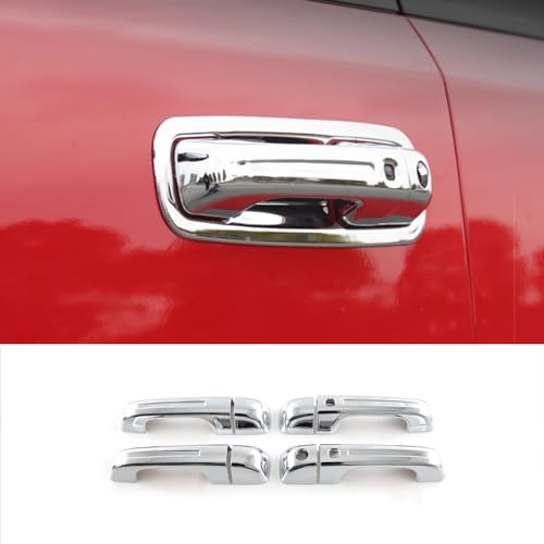 Car Accessories Fit for Dodge Ram 1500 2024 2023 2022 2021 2020 2019 Door Handle Cover Trims （Chrome Silver with Smart Hole ABS 8PCS - color: Chrome Silver With Smart Hole