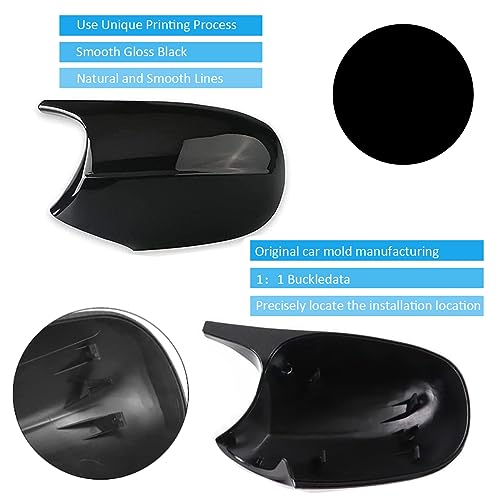Side Mirror Cover Caps Compatible with BMW E90 E91 2008-2011, E92 E93 E81 E82 E87 E88 LCI Door Rear View Mirror Cap Replacement for 328i 335i Gloss Black - size: Gloss Black, style: 08-11 E90