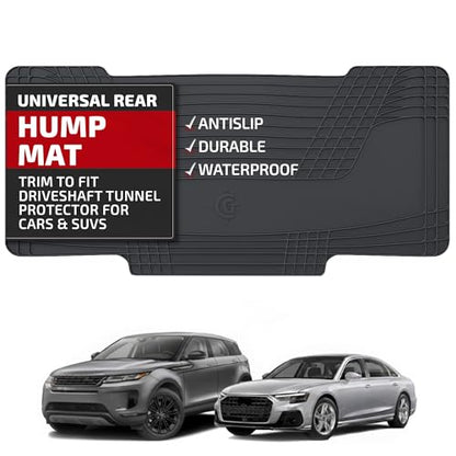 Gledring USA - Universal Rear Hump Mat, Trim to Fit Driveshaft Tunnel Protector for Cars & SUVs - Odor-Free, Non-Slip, All-Weather Rubber, Protects from Rain, Mud, & Snow