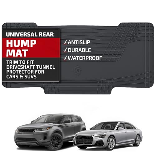 Gledring USA - Universal Rear Hump Mat, Trim to Fit Driveshaft Tunnel Protector for Cars & SUVs - Odor-Free, Non-Slip, All-Weather Rubber, Protects from Rain, Mud, & Snow