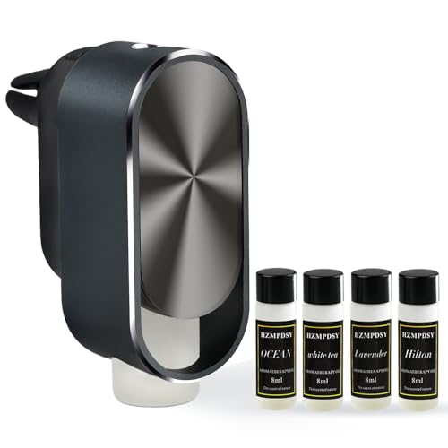 Smart Car Air Freshener Diffuser - 3 Adjustable Modes Automatic Car Diffuser for Essential Oils with 4PCS Essential Oil Refills Long-Lasting Scent - color: Space Gray