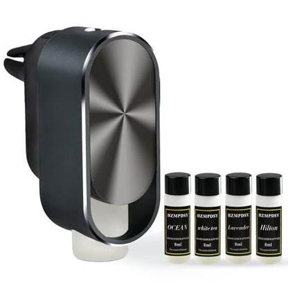 Smart Car Air Freshener Diffuser - 3 Adjustable Modes Automatic Car Diffuser for Essential Oils with 4PCS Essential Oil Refills Long-Lasting Scent - color: Space Gray