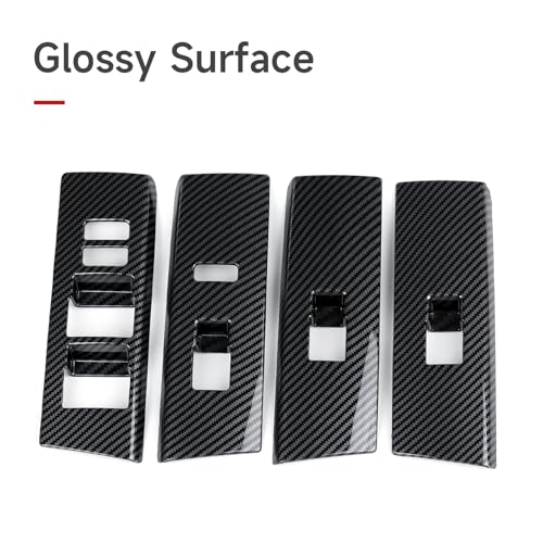 Car Window Lift Switch ABS Sticker Carbon Fiber Decal Cover Interior Trim Accessories for Toyota 4Runner SUV 2010-2025 Black - color: Window Lift Switch