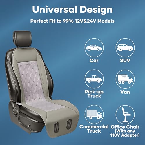 Liquid Cooling Car Seat Cover Front Seat, Air Conditioned Cooling Seat Cooler (Not Fan), Cooling Seat Cushion for Cars with 3 Modes, Quiet, Works Without A/C, Fits Car SUV Truck, Dark Gray - color: Dark Gray