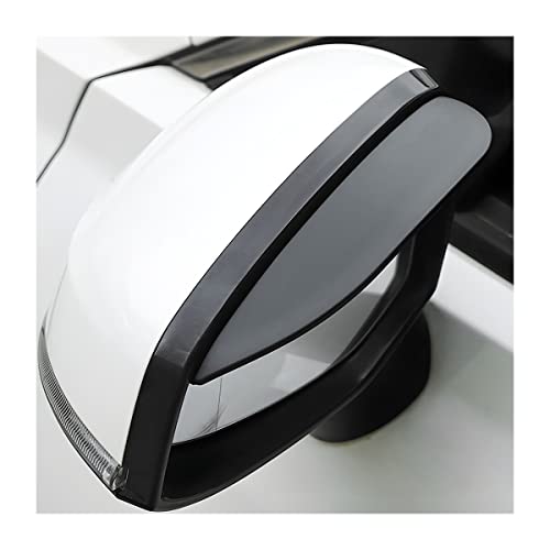 Blilo 2PCS Car Rear View Mirror Rain Visor Guard, Carbon Fiber Auto Mirror Rain Visor Smoke Guard, Universal for Cars, Truck and SUV (Smooth Black) - color: Smooth Black