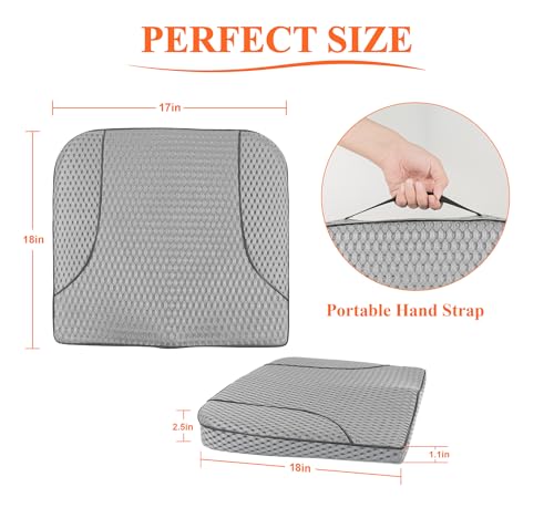 kingphenix Premium Car Seat Cushion, Memory Foam Driver Seat Cushion to Improve Driving View- Coccyx & Lower Back Pain Relief - Seat Cushion for Car, Truck, Office Chair (4D Mesh Gray) - color: 4d Mesh Gray