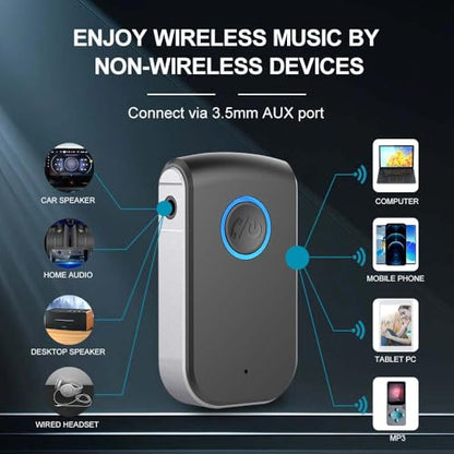 Bluetooth AUX Adapter for Car,3.5mm Wireless Receiver AUX Bluetooth Car Adapter,Hands-Free Call for Cars, Speakers, Stereo Systems and Headphones - color: A16