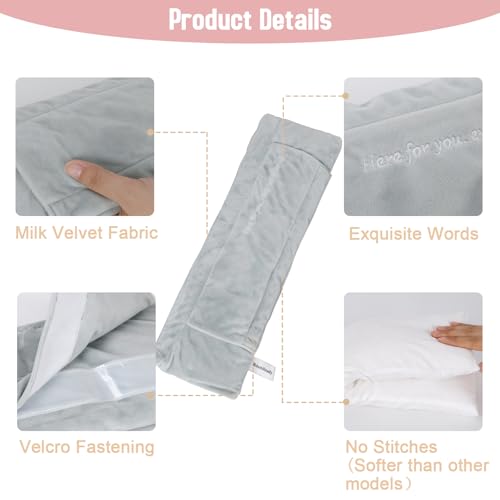 Seat Belt Pillow for Post Surgery, Heart Surgery Pillow, Protector for Breast Cancer, Mastectomy Seatbelt Cushion, Hysterectomy Recovery Pads Must Haves for Adults(Light Gray)