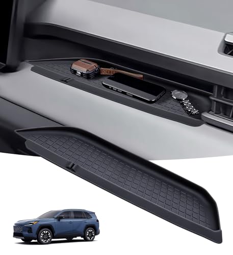 Passenger Storage Organizer Mat for Toyota RAV4 2026, Interior Accessories Center Console Glove Box Organizer Tray Silicone Anti-Slip Passenger Protective Cover Pad for 2026 RAV 4, Black - style: Fits for Toyota RAV4 2026, B