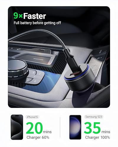 USB C Car Charger,90W 3-Port Dual USB-C & USB-A Car Power Adapter,Includes a Fast Charging Cable for iPhone 16/15/14/13/12/11/Pro Max, iPad, Samsung Galaxy, Google Pixel and Android Devices - size: 2