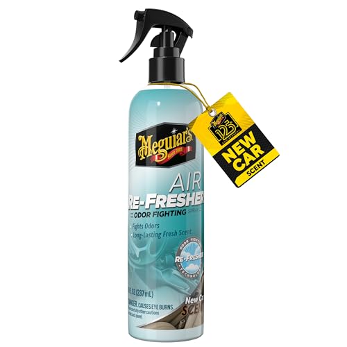 Meguiar’s Air Re-Fresher Odor Fighting Spray - New Car Scent - Convenient Car Air Freshener that Instantly Fights Odors and Leaves Behind a Long-Lasting New Car Scent, 8 Oz Trigger Spray - size: 8 Fl Oz (Pack of 1)