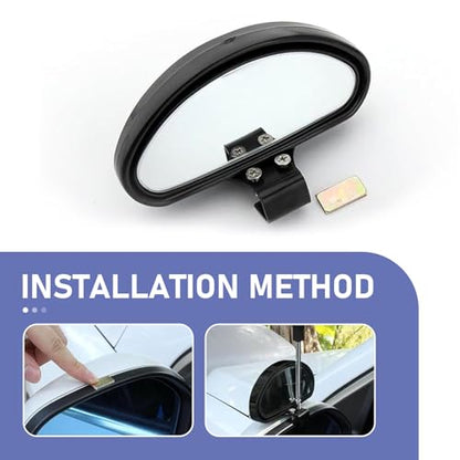 2 PCS Car Blind Spot Mirror, Ajustable Car Reversing Auxiliary Mirror with Screw Fixation, Broaden View Field Clear Imaging Rearview, Universal Wide Angle Exterior Accessories (Black)