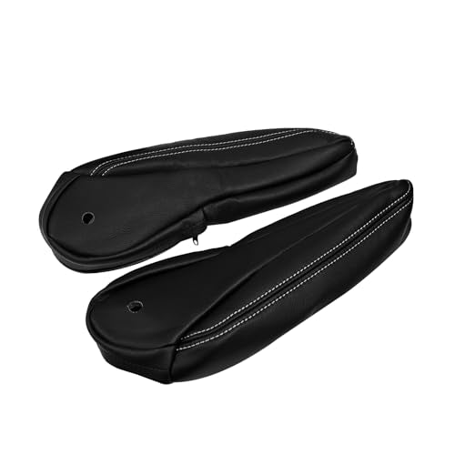 Black Leather Driver & Passenger Side Armrest Cover Compatible with Chrysler Town & Country 2011 2012 2013 2014 2015 2016