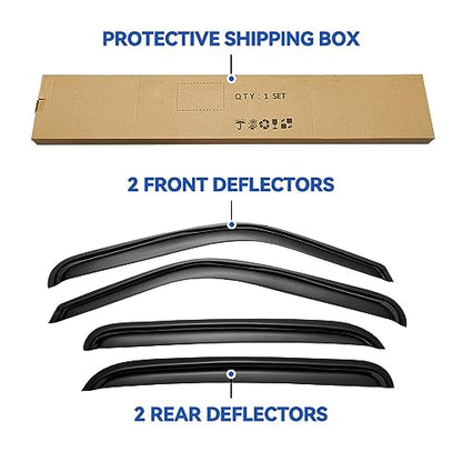 Window Visors Rain Guards for 2001-2007 Chevy Silverado/GMC Sierra, Window Vent Wind Deflectors Visors Shades for 2000-2006 Suburban/Yukon XL, 2002-2006 Avalanche/Cadillac Escalade - Crew Cab - size: 2001-2007 Silverado/Sierra Crew Cab