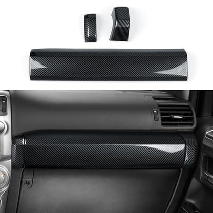Car Copilot Panel ABS Sticker Carbon Fiber Decal Cover Interior Trim Accessories for Toyota 4Runner SUV 2010-2025 Black - color: Copilot Panel