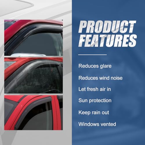 Auto Dynasty Rain Guards Tape-On Compatible with 2017-2020 Elantra 4pcs Window Visors Deflectors - size: 17-20 Elantra