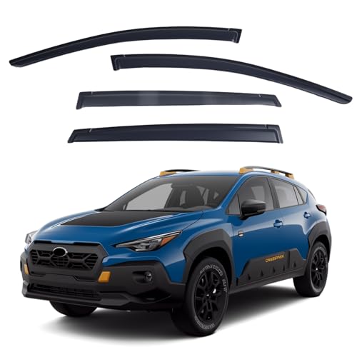 Window Visors Rain Guards Compatible with Crosstrek 2024-2026, Out-Channel Side Window Wind Deflectors Vent Shades Accessories for Impreza 2024-2026, Dark Smoke 4 Pcs, 2025 - size: 2024-2026 Crosstrek