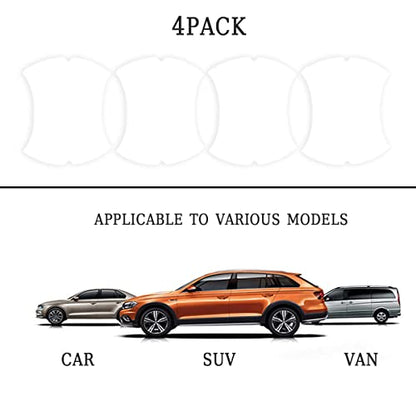 4PCS Carbon Fiber Car Door Handle Protectors, Universal Anti-Scratch Guard Stickers Fit Most Cars - color: Clear/4PCS