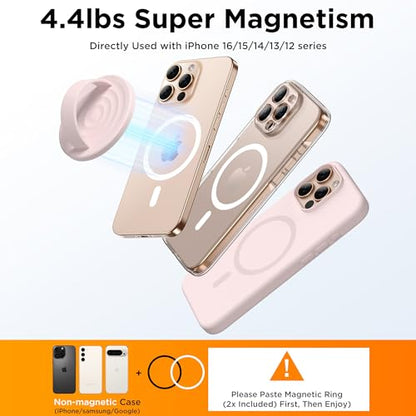 Magnetic Phone Grip Ring Holder, Liquid Silicone Magnet Cell Phone Grip Finger Loop, Compatible with Magsafe, Back of Phone for iPhone 17/16/15/14/13/12 Series, Lovely Pink - color: Lovely Pink