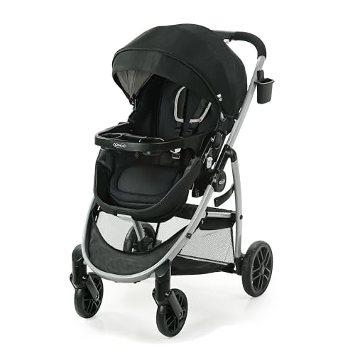 Graco® Modes Pramette Stroller, 3-in-1 Baby Stroller, 3 Modes from Infant Car Seat Carrier, Infant Pramette, to Toddler Stroller, Reversible Seat, One Hand Fold, Extra Storage, Child Tray, Pierce - color: Pierce, style: No Style Name