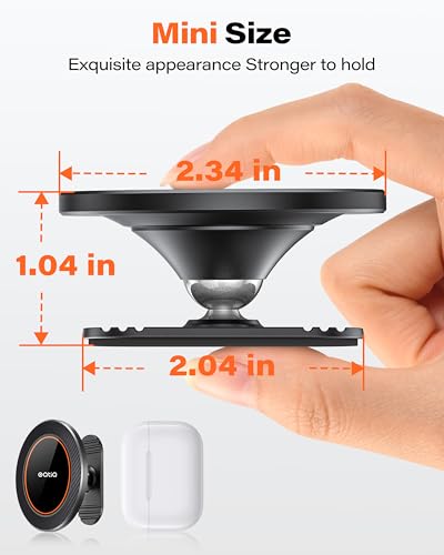 OQTIQ Magnetic Car Phone Mount Holder, Dashboard Mount with 3M Adhesive, Black Carbon Fiber, Aluminum, MagSafe Compatible for iPhone 17/16/15/14/13/12, 360-Degree Adjustable, 2 Pack (Orange-2 Pack) - color: Orange-2 Pack