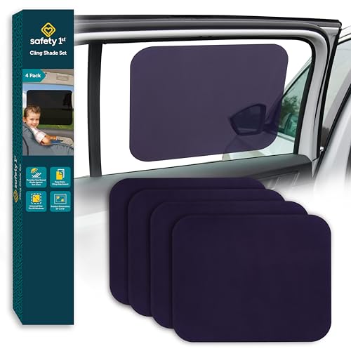 Safety 1st Cling Car Window Shades for Baby, 4 Pieces, Sun Blocker and UV Protection, Static Cling Privacy Shade, Black Tint - size: Pack of 4