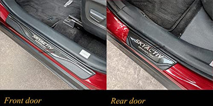 Car Door Sill Scuff Protector, for Mazda 3 2015-2022 Accessories Parts, Door Entry Guard Plate Trim Cover, Auto Interior Accessory Kick Panels 4pcs Set