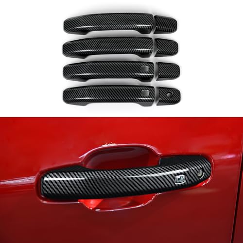 Car ABS Exterior Side Door Handles Decoration Trim Cover Accessories for Chevy Colorado/GMC Canyon 2023 2024 2025 2026 (Carbon Fiber Style) - color: Exterior Side Door Handle