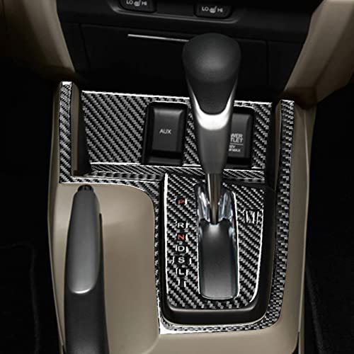 Real Carbon Fiber Center Console USB Charging Port Panel Gear Shift Panel Sticker Cover Accessories Compatible with Honda Civic 9 Coupe/Sedan 2013 2014 2015 Black - A - Kit - color: Center Console Usb Charging Port Gear Shift Panel - a - Kit