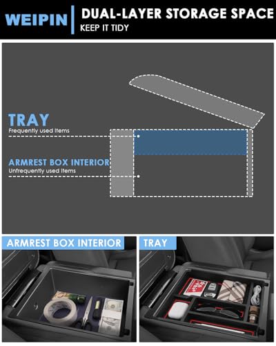 Silverado Sierra Center Console Organizer - Compatible with 2019-2026 Chevy Silverado/GMC Sierra 1500 - 2020-2026 Chevrolet Silverado/ Sierra 2500HD 3500HD - (Split-Bench Folding Seat) - 2 Pack Red - color: (19-26)Split Bench Folding Seat-2Pcs-Red