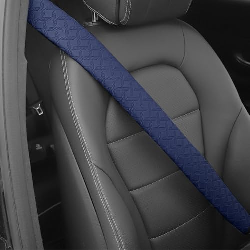 2PCS Extra Long Car Seatbelt Cover, 29.53 inches Soft Leather Vehicle Safety Seat Belt Strap Cushion, Comfortable Auto Shoulder Neck Chest Protection Pads Accessories, Extremely Long (Blue) - color: Blue/29 inches