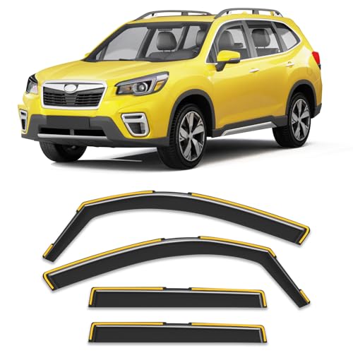 in-Channel Window Rain Guard for Fit for Subaru Forester 2019 2020 2021 2022 2023 2024 Rain Guards Side Window Visors Low Profile Vent Visor Window Deflectors Vent Shades Car Accessories - size: 2019-2024 Subaru Forester