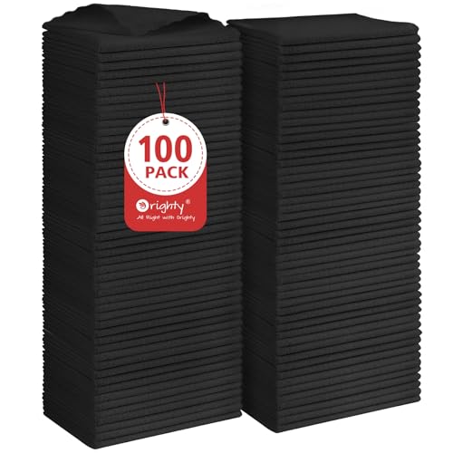 Orighty Black Microfiber Cleaning Cloth, 100 Pack Highly Absorbent Cleaning Supplies, Lint Free Kitchen Towels Cleaning Rags, Microfiber Towels for Cars, House, Window, 12x12 inch - color: Black, size: 100 Pack