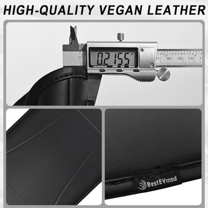 BestEvMod Center Console Armrest Pad Cover Compatible with Tesla Model Y Juniper 2026 2025 Extra Soft Microfiber Vegan Leather Protector Seat Armrest Cover OEM Style (Black) - color: Black-Regular, size: Juniper