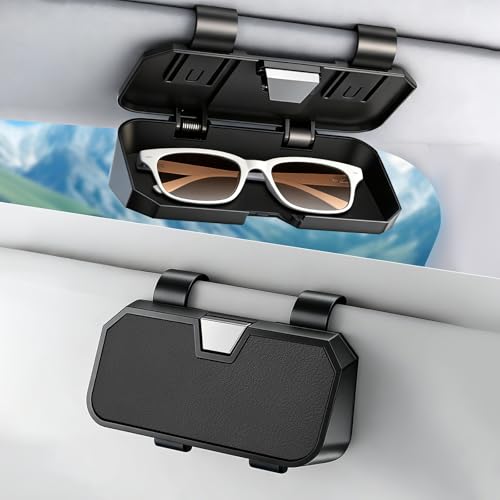 Sunglasses Holder for Car Visor Leather Eyeglasses Organizer Case for BMW X3 X5 X7 X1 3 4 2 5 Series Accessories - color: Black Without Logo