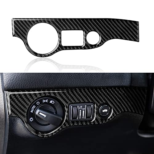 Car Headlight Switch Control Cover Decals for 2011-2023 Chrysler 300 / 300C / 300S / Limited/Touring/Base Accessories Carbon Fiber Stickers - color: Headlight Switch Cover Trim