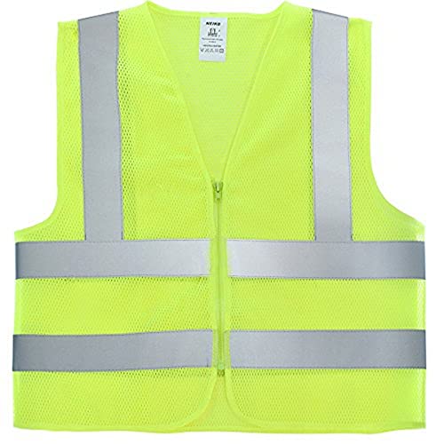 Neiko High Visibility Safety Vest ANSI Class 2, No Pocket, Neon Yellow, Extra-Large (XL) - size: X-Large, style: Mesh