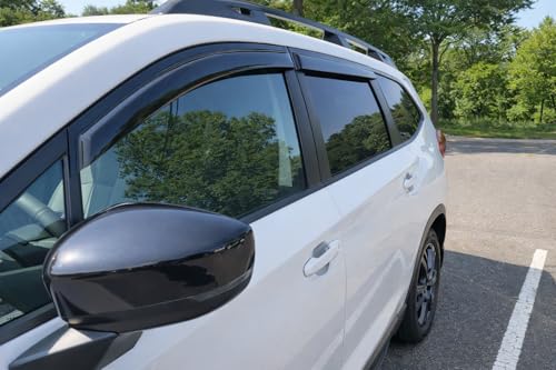 2019-2026 Tape-On Side Window Visor Deflectors for Subaru Ascent Smoke Tinted Rain Guards Premium Onyx Limited 2020 2021 2022 2023 2024 2025 - size: For Subaru Acent 2019-2026
