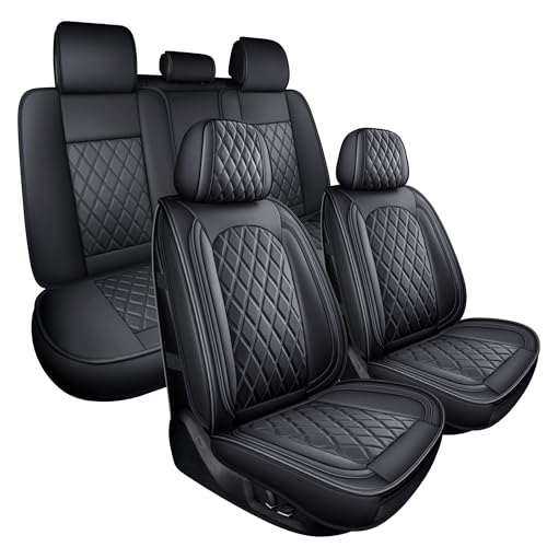 MIROZO Seat Covers Full Set,Car Seat Covers Black Car Seat Protector Waterproof Automotive Seat Covers Front and Back Fit for Most Sedan, Truck and SUV - color: Black, size: 5PCS Full Set